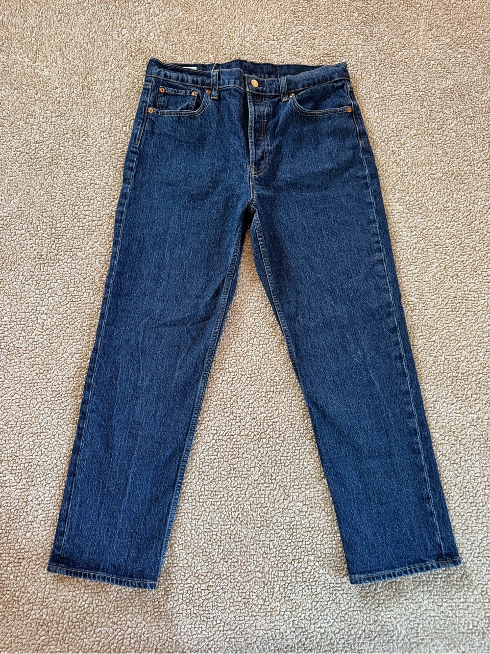 Gap Cheeky Straight High Rise Jeans Size 31 12R Dark Wash Button Fly
